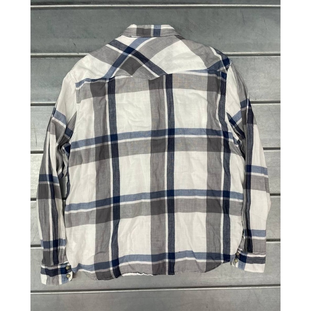 Lucky Brand Western Shirt Mens 2XL XXL Plaid Pearl Snap Classic Fit Cowboy Rodeo - Picture 9 of 9